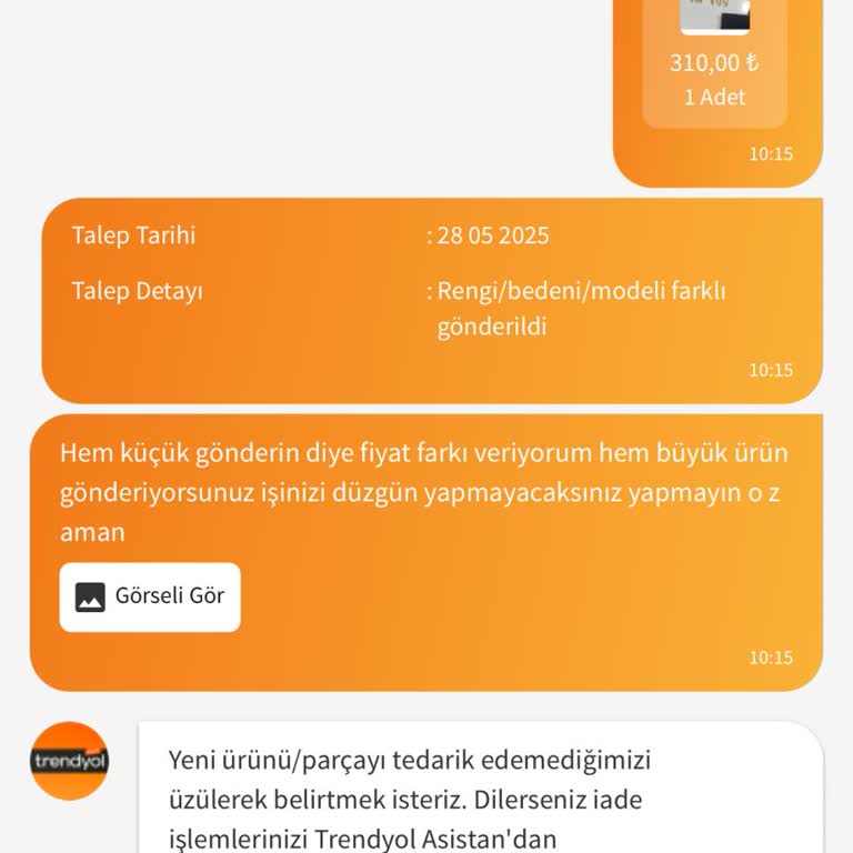 Yanlış Ürün, Eksik İade Ve Çözümde Zorluk Yaşadım