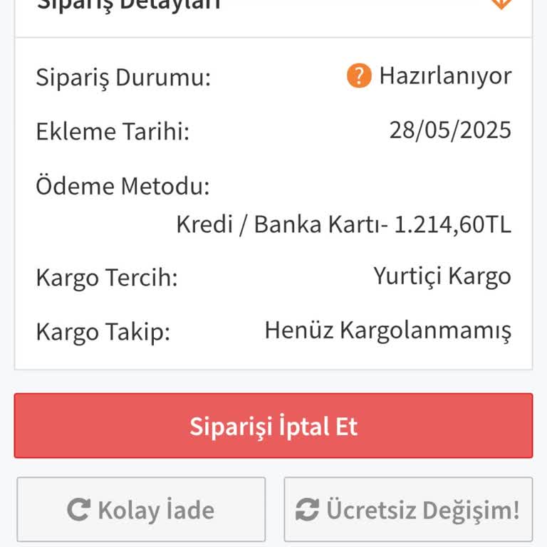 Gizce.com Siparişim Kargolanmadı, İletişime Geçilemiyor Ve Para İadem Yapılmıyor