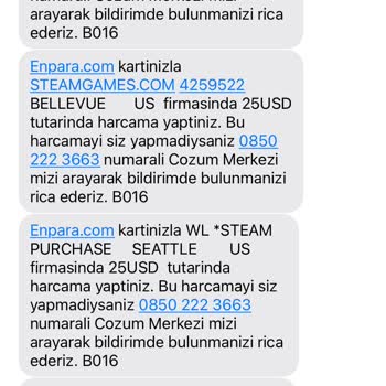 Haberim Olmadan Steamgames.com'dan Yüklü Para Çekilmiş