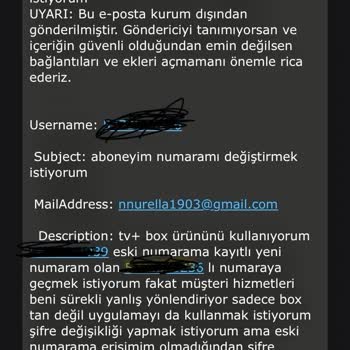 Numara Değişikliği Sonrası TV+ Giriş Sorunu Ve Yetersiz Destek