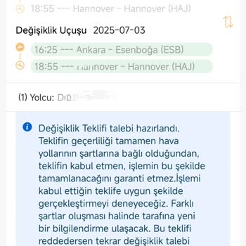 Turna.com Bilet Değişikliğinde Yüksek Fiyat Farkı Ve Yetersiz Müşteri Desteği
