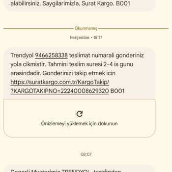 Sürat Kargo Teslimat Bölgesi Bahanesiyle Mağdur Edildim