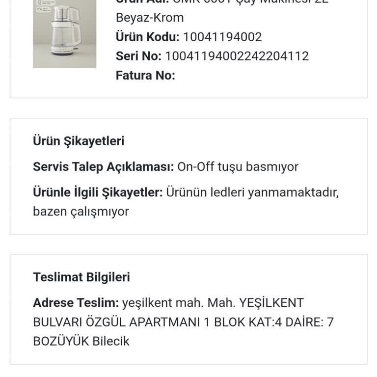 English Home Çaycı Garanti Süreci Ve Kargo Gecikmesi Mağduriyeti