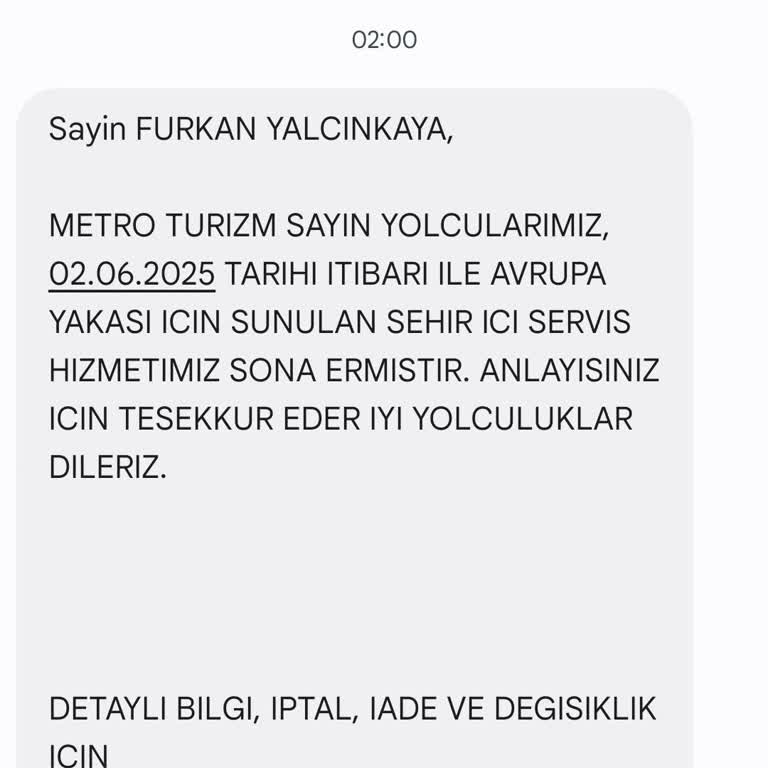 Metro Turizm'in Şehir İçi Servis Hizmetini Kaldırması Mağduriyet Yarattı