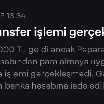 Papara Hesabıma Aktarılamayan Para Ve Geciken İade Süreci