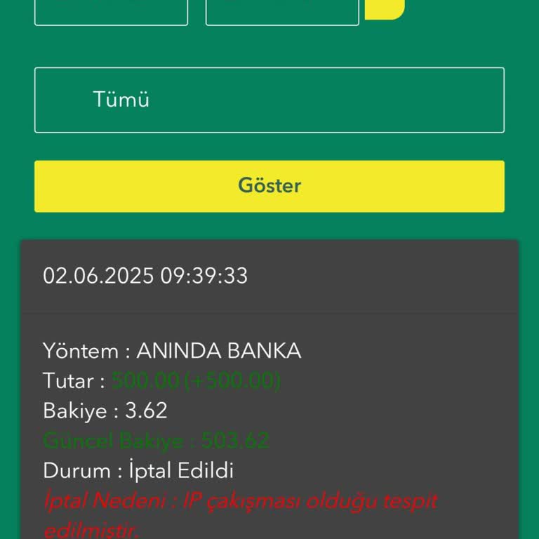 Kazanç Çekim Talebim Haksız Gerekçeyle Reddedildi