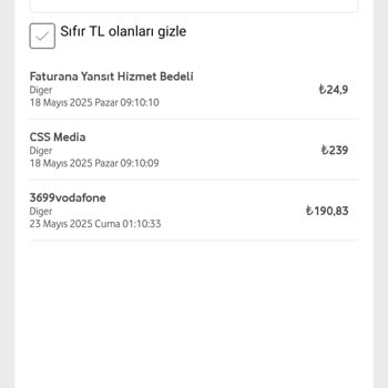 Vodafone Mobil Ödemede İzinsiz Satın Alma Mağduriyeti
