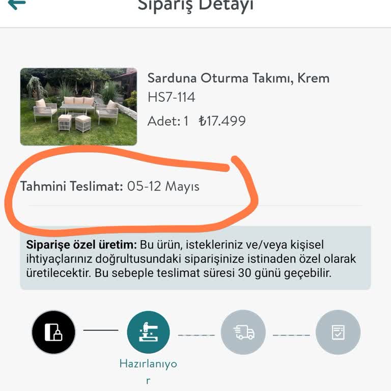 Bahçe Takımı Teslimatında Uzun Gecikme Ve İletişim Eksikliği