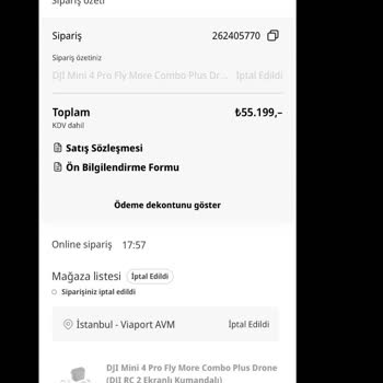 Satın Aldığım Drone Siparişi Sebepsiz İptal Edildi, Müşteri Hizmetlerinden Destek Alamadım