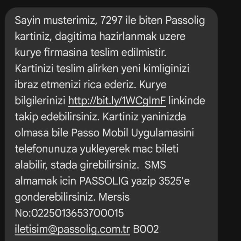 Passolig Kartım Teslim Edilmedi, Takip Bilgisi Yok