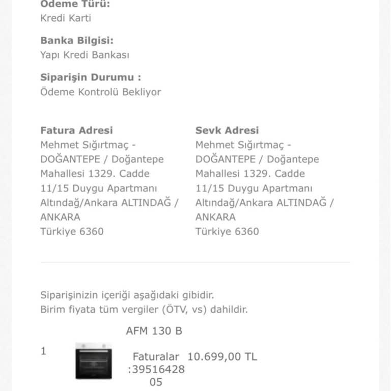 Arçelik'ten Alınan Ankastre Fırının Teslimatı Sürekli Gecikiyor, Mağdur Edildim