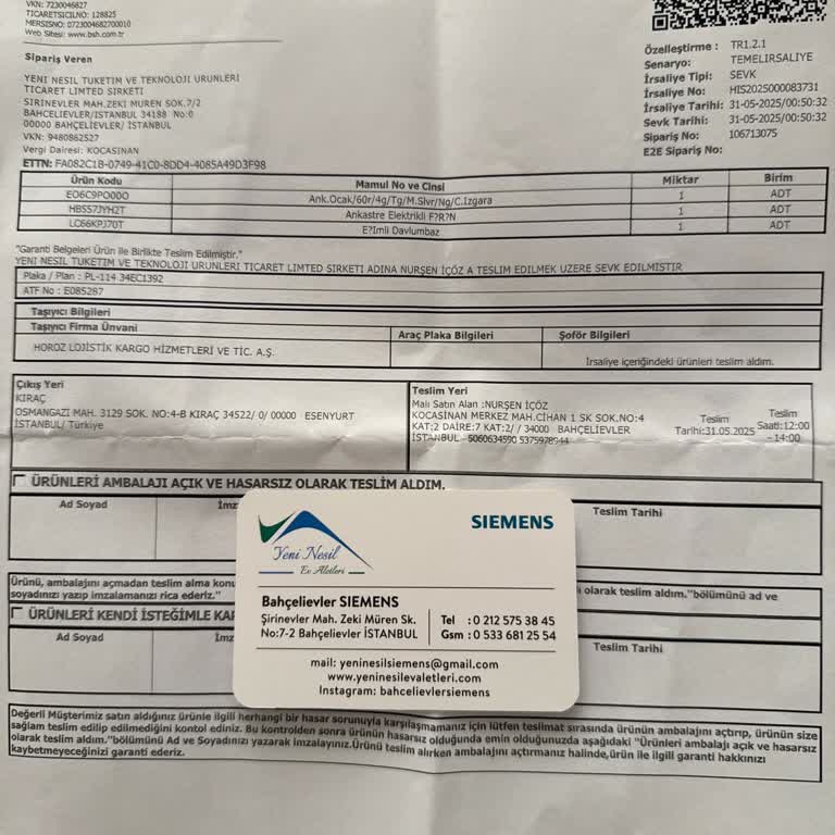 Siemens Bayisinden Aldığımız Ankastre Setin Değişim Talebine Olumsuz Ve Saygısız Yaklaşım