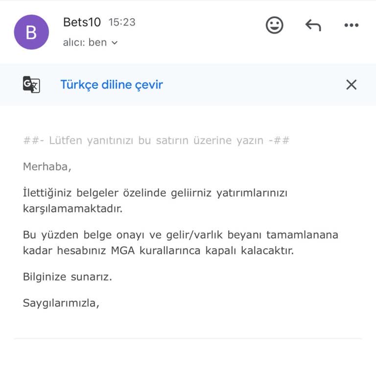 Bets10 Hesabım Keyfi Olarak Donduruldu, Paramı Çekemiyorum!