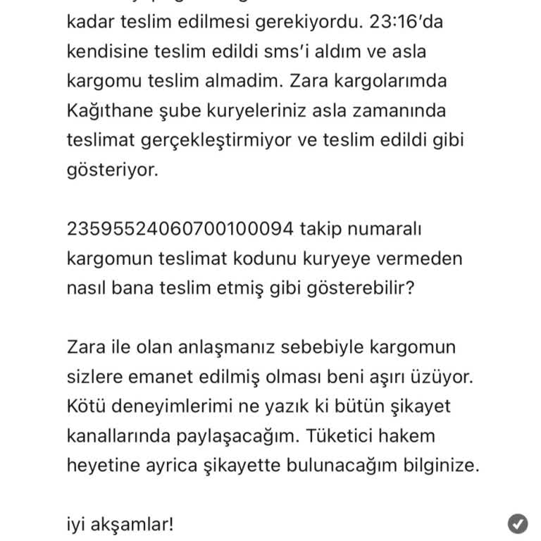 Aynı Gün Teslimat Ücreti Alınan Siparişim Teslim Edilmedi