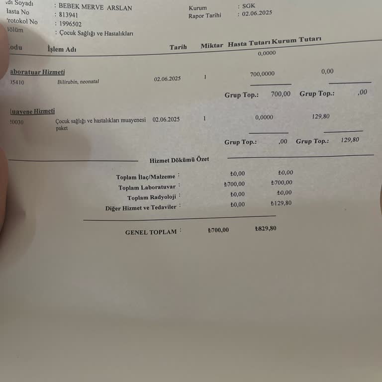 Yenidoğan Bebekten Haksız Tahlil Ücreti Alındı