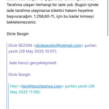 İade Sürecinin Uzaması Ve Fatura Gönderilmemesi Nedeniyle Mağduriyet