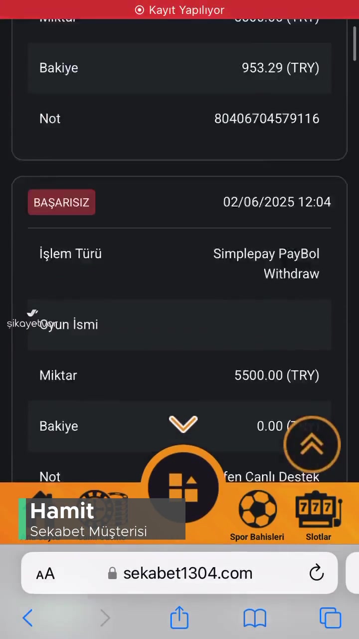 Sekabet Güvenlik Sebebiyle Paramı Alamadım Başkası Girip Oynamış Sözde videonun kapak resmi