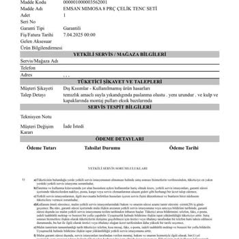 Emsan Mağazasından Alınan Üründe İade Süreci Mağduriyeti