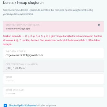 Shopier Dükkan İsmi Kabul Edilmiyor Çözüm Bekliyorum