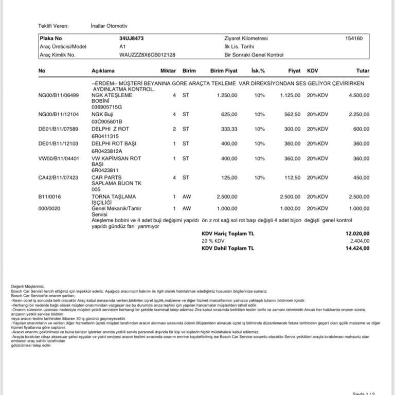 Servis Sonrası Araç Daha Kötü Oldu, Ücret İadesi İstiyorum