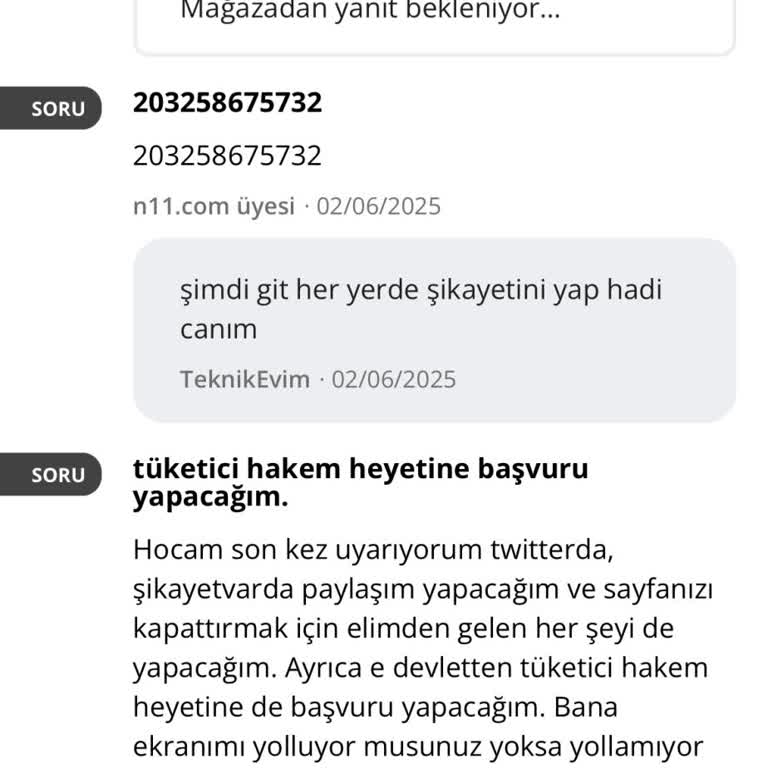 N11 Ve Mağaza Müşteri Şikayetlerini Görmezden Geliyor!