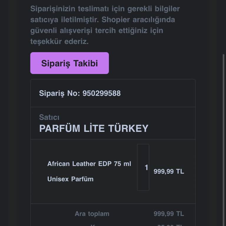 Parfüm Lite Ürünümün Kargo Bilgisi ve Teslimatı Sağlanmadı
