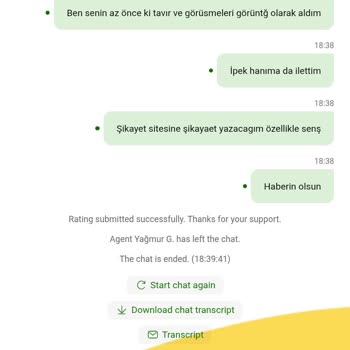 Canlı Destek Ekibinin İlgisiz Ve Saygısız Davranışı