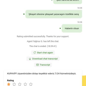 Canlı Destek Ekibinin İlgisiz Ve Saygısız Davranışı