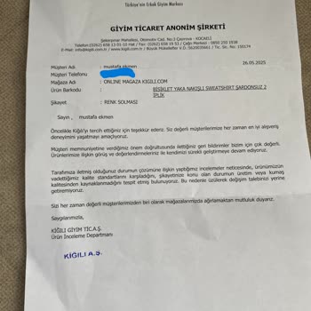 Satın Aldığım Sweatshirtlerde Renk Solması Ve Tüylenme Sorunu, Değişim Talebim Reddedildi