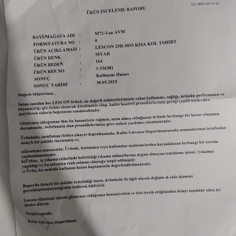 Lescon Ürünü İlk Yıkamada Bozuldu, Satış Sonrası Destek Hayal Kırıklığı