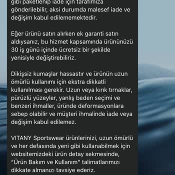 Kalitesiz Tayt Ve Yetersiz Müşteri Hizmeti Deneyimi