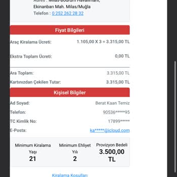 Araba Kiralama Süresinde Yanlışlık Ve İletişim Sorunları Nedeniyle Mağduriyet