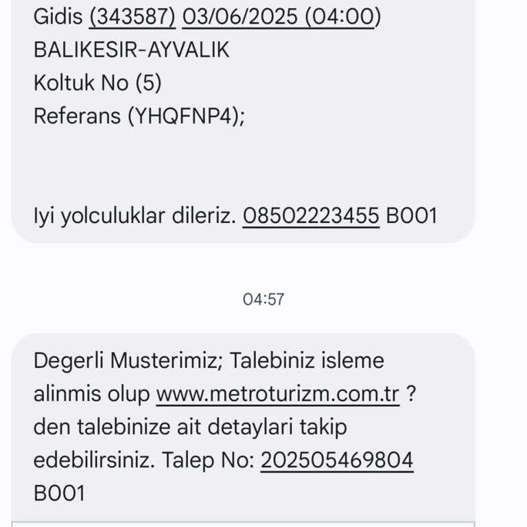 Metro Turizm Sefer İptali Sonrası SMS Bilgilendirmesi Yapılmadı Mağdur Oldum