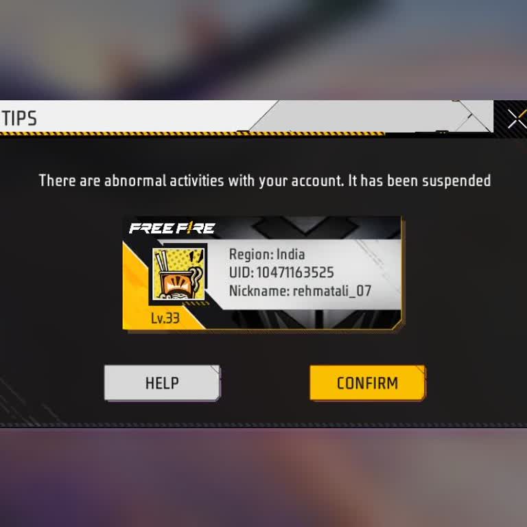 Free Fire Max Account Banned Due to Unauthorized Access and "Abnormal Activity"