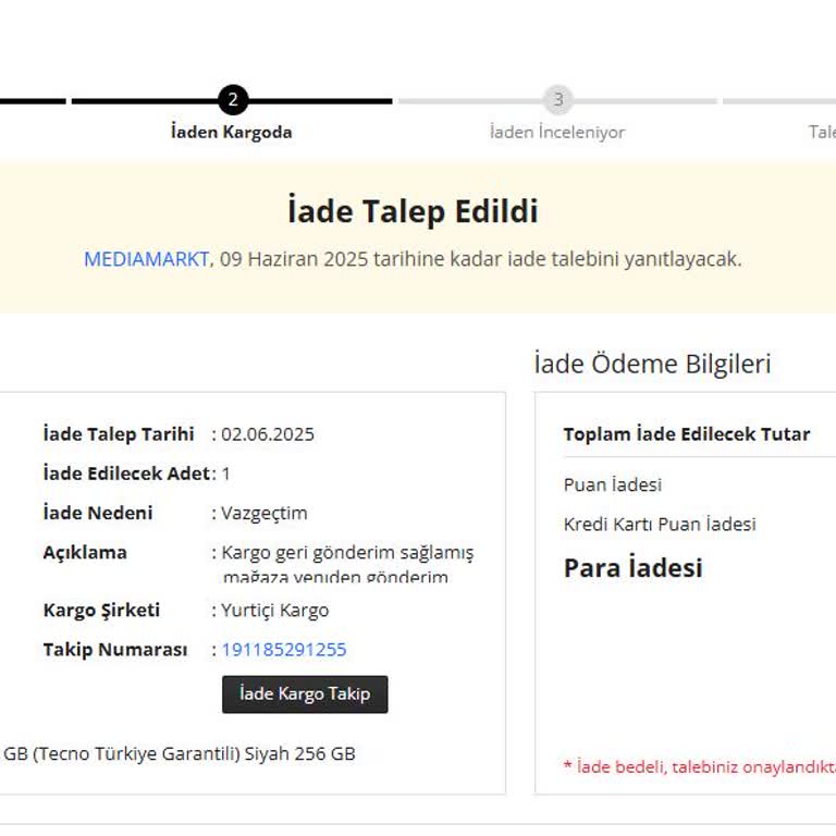 Sipariş Sürecinde Kargo Bilgisi Sorunu Ve İptal Deneyimi