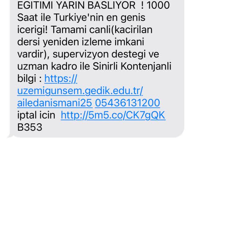 Defalarca Talep Etmeme Rağmen GEDİKSEM SMS'leri Gelmeye Devam Ediyor