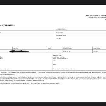 Satın Aldığım Turun Katılım Yetersizliği Nedeniyle İptali Ve Mağduriyetim