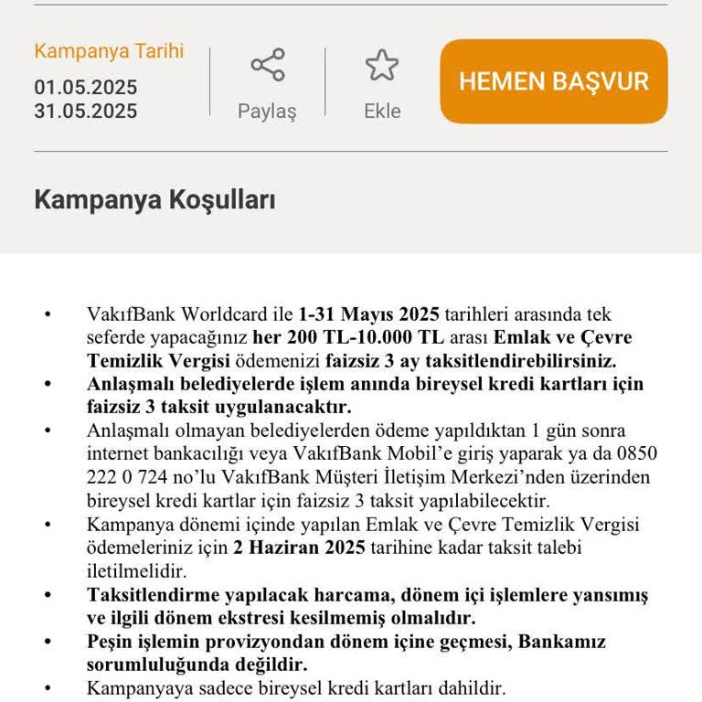 VakıfBank Cepte Kazan Kampanyasında Taksitlendirme Mağduriyeti