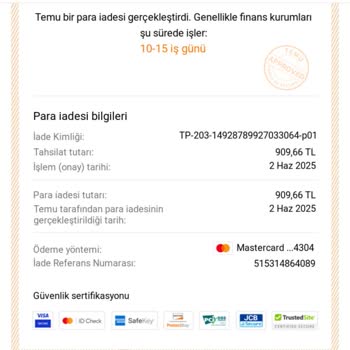 Temu Ve Akbank Arasında Kaybolan İade Param Geri Ödenmiyor