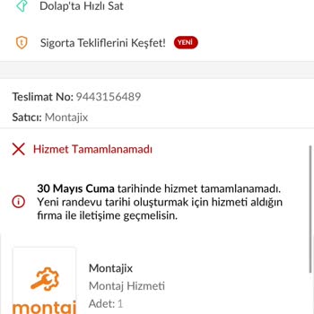 Montaj Randevusu İptal Edildi İki Firma Arasında Kaldım Çözüm Yok