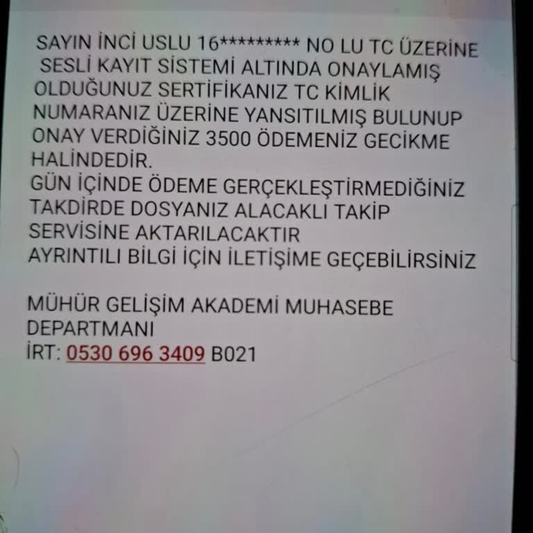 Almadığım Hizmet İçin Zorla Ödeme Talebi Ve Yasal Tehdit