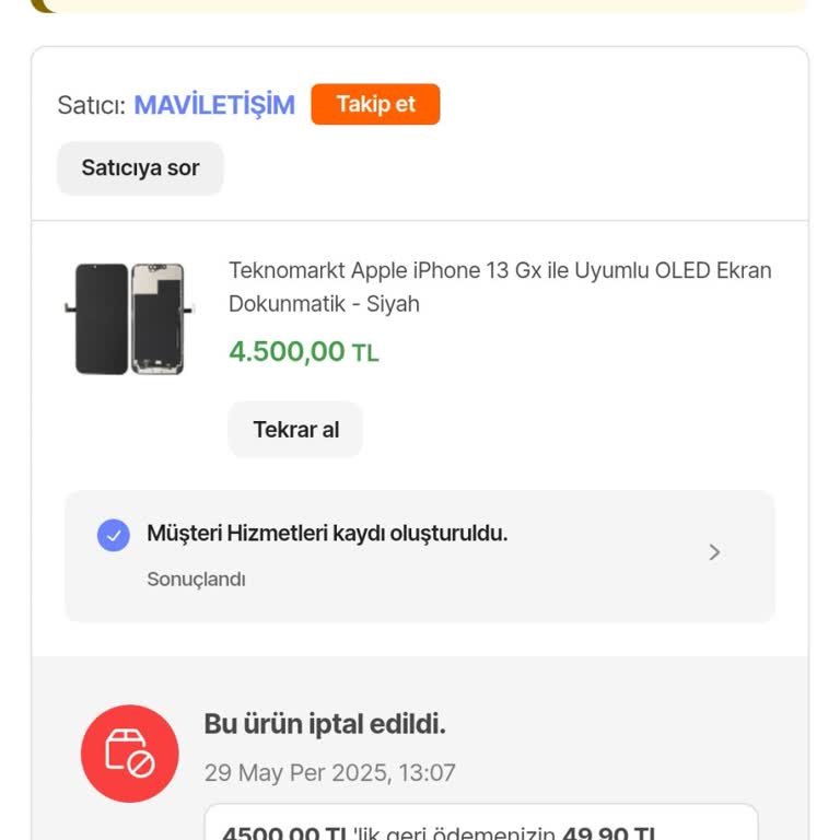 İphone 13 Siparişim Tedarik Edilmedi Mağduriyetim Giderilmedi