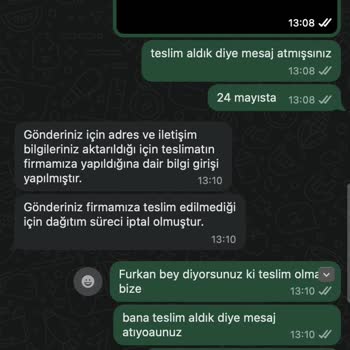 Teslim Edilmemiş Kargoya Teslim Edildi Denilmesi Ve Yetersiz Müşteri Hizmeti