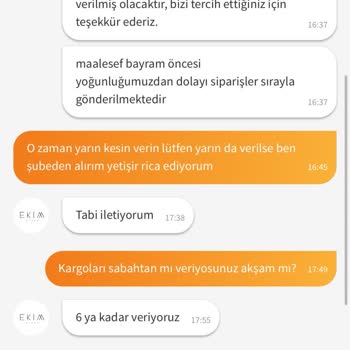 Siparişin Stokta Olmamasına Rağmen Oyalama Ve Son Anda İptal
