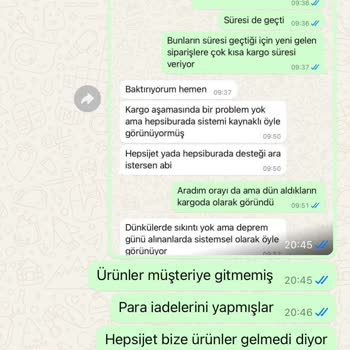 Teslim Edilmeyen Kargolar Ve Yetersiz Destek Nedeniyle Mağduriyet