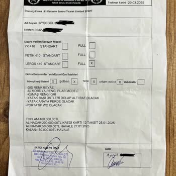 Karavan Teslim Edilmedi, Para İadesi Yapılmadı