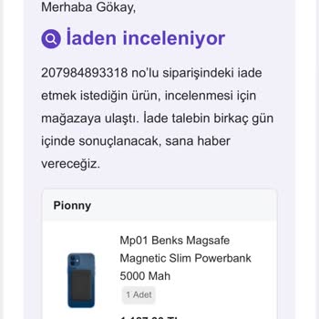 Garanti Sürecinde Değişen Ürünüm Elime Ulaşmadı
