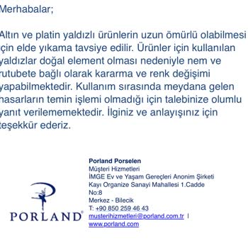 Porland Yemek Takımında Hızlı Yıpranma Ve Yetersiz Müşteri Desteği