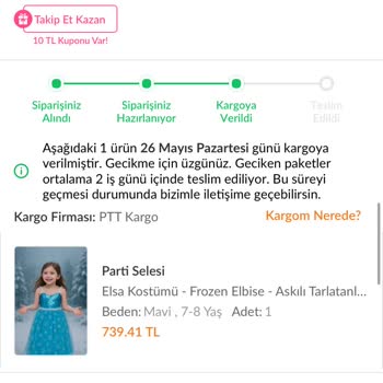 PTT Kargo Yüzünden Kızımın Doğum Günü Mahvoldu, Ürünüm Kayboldu