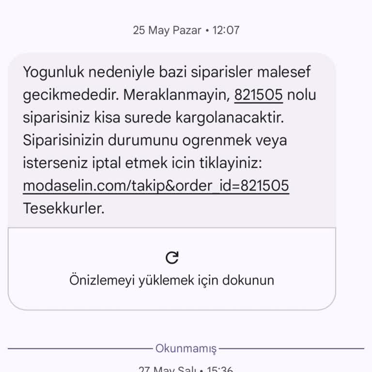 Moda Selin (selinngiyim_) Ödeme Yapıldı Ürün Gönderilmedi İade Gerçekleşmedi